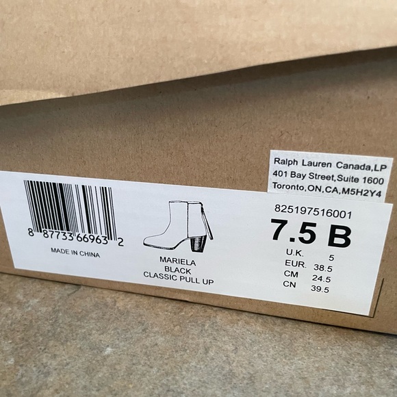 Ralph Lauren Women’s ankle boots, leather, black, size 7.5 US, new never worn - Picture 8 of 9